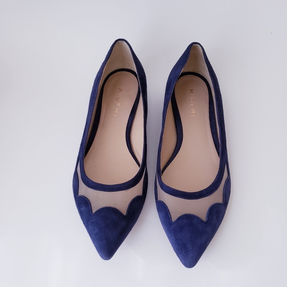 M. Gemi Blue Leather Suede Flats - Picture 7 of 16